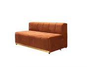 Elisha Orange Velvet Double Chaise 140" Sectional - Lara FurnitureSectional