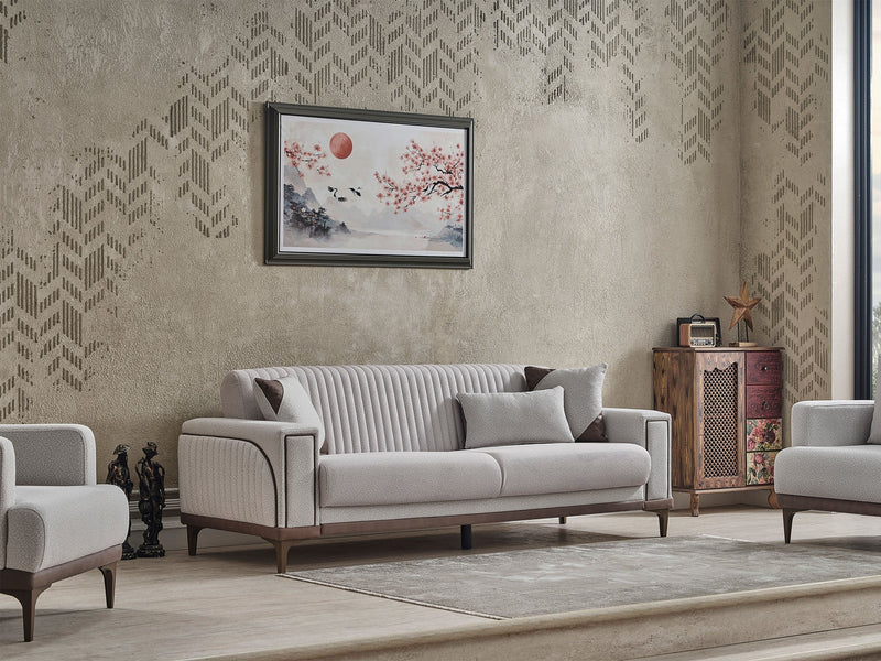 Elit Convertible Loveseat in Cream - 200-SER-ELI-SOFT01-2