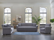 Elita S Koopsi Light Gray 3-Seat Sleeper Sofa from Bellona - Lara Furniture
