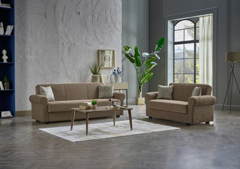 Elita S Sleeper (Koopsi Basic Brown) Living Room Set - Lara FurnitureLiving Room Set