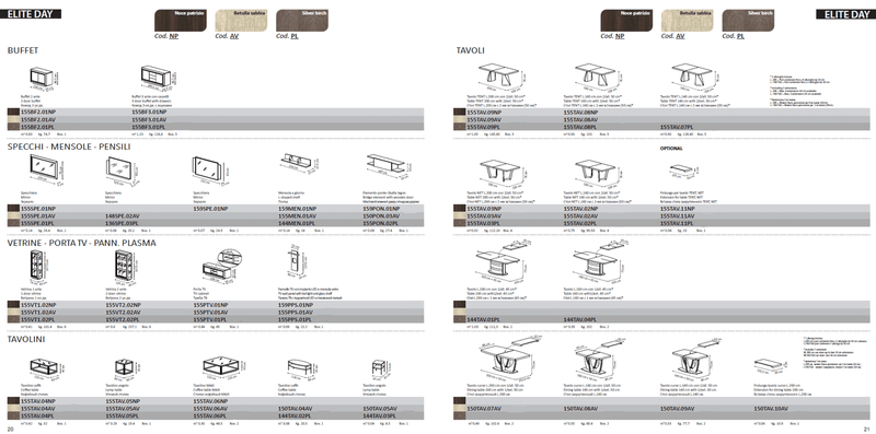 Elite Dining Ivory Comp 2 Betulla Sabbia Set - p14116