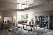 Elite Dining Room Brown Silver Birch Set - Lara FurnitureDining Room Set