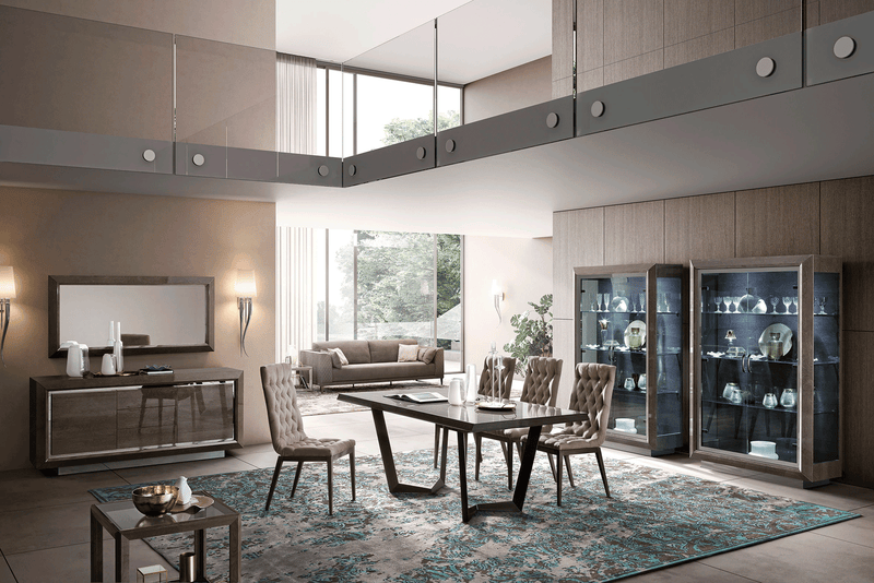 Elite Dining Room Brown Silver Birch Set - Lara FurnitureDining Room Set
