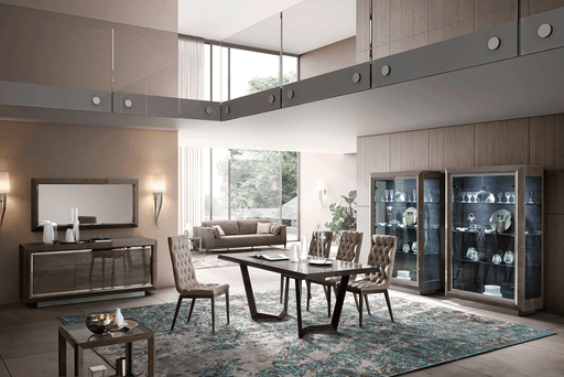 Elite Dining Room Brown Silver Birch Set - Lara FurnitureDining Room Set