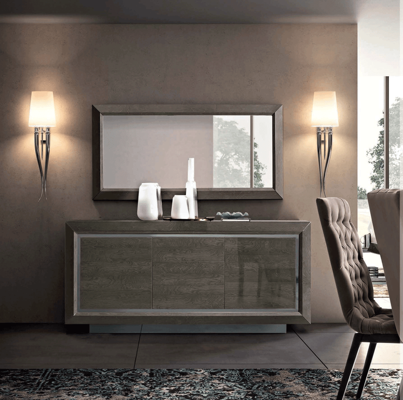 Elite Dining Room Brown Silver Birch Set - Lara FurnitureDining Room Set