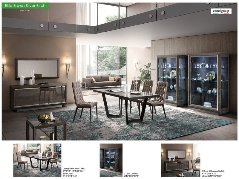 Elite Dining Table Brown Silver Birch - Lara FurnitureDining Table