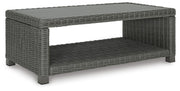 Elite Park Outdoor Loveseat with Coffee Table in Gray - PKG013866