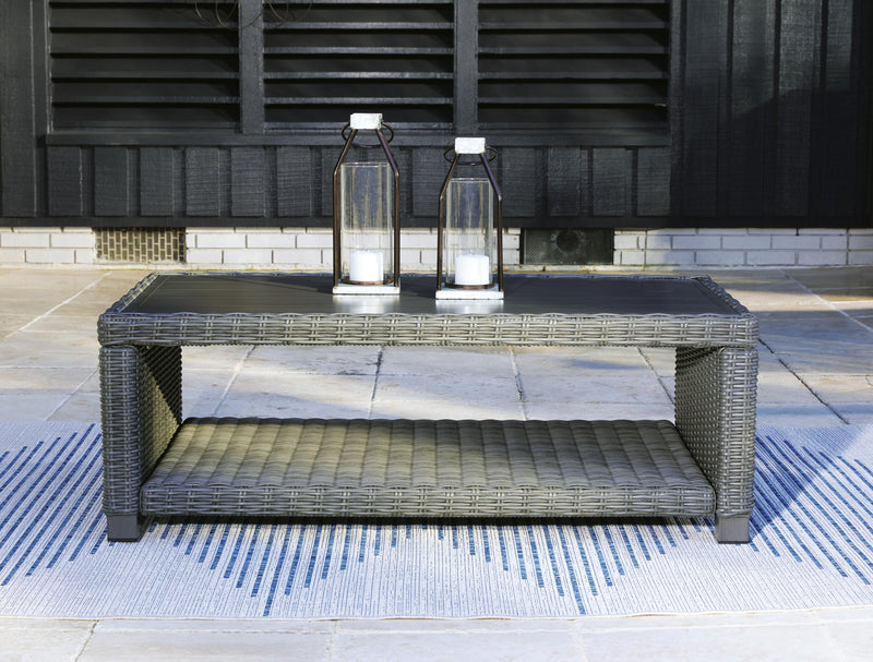 Elite Park Outdoor Loveseat with Coffee Table in Gray - PKG013866