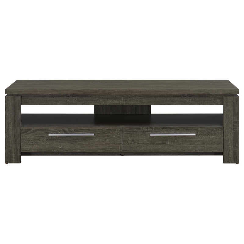 Elkton 2-drawer Engineered Wood 59-inch TV Stand Weathered Grey - 701979