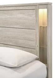Ella - Beige Panel King Bed with Gold Accent - B332-K-Bed