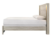 Ella - Beige Panel Queen Bed with Gold Accent - B332-Q-Bed