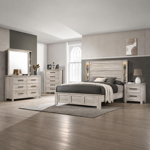 Ella - Beige Queen Bed, Dresser, Mirror, Chest, Nightstand - B332-QDMCN