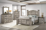 Ella - Mae Rustic Brown Queen Poster Bed - Lara FurnitureQueen Bed