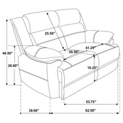 Ellington 3-piece Upholstered Padded Arm Sofa Set Dark Brown - 508281-S3