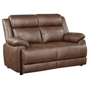 Ellington Upholstered Padded Arm Loveseat Dark Brown - 508282