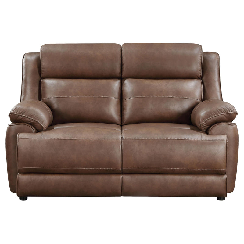 Ellington Upholstered Padded Arm Loveseat Dark Brown - 508282