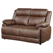 Ellington Upholstered Padded Arm Loveseat Dark Brown - 508282