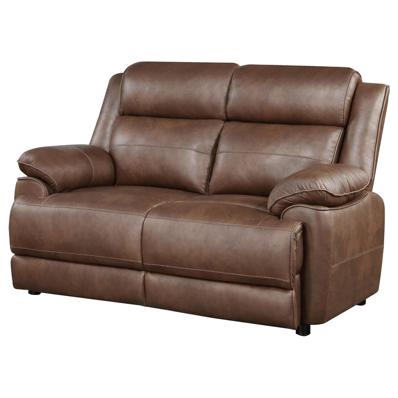 Ellington Upholstered Padded Arm Loveseat Dark Brown - 508282