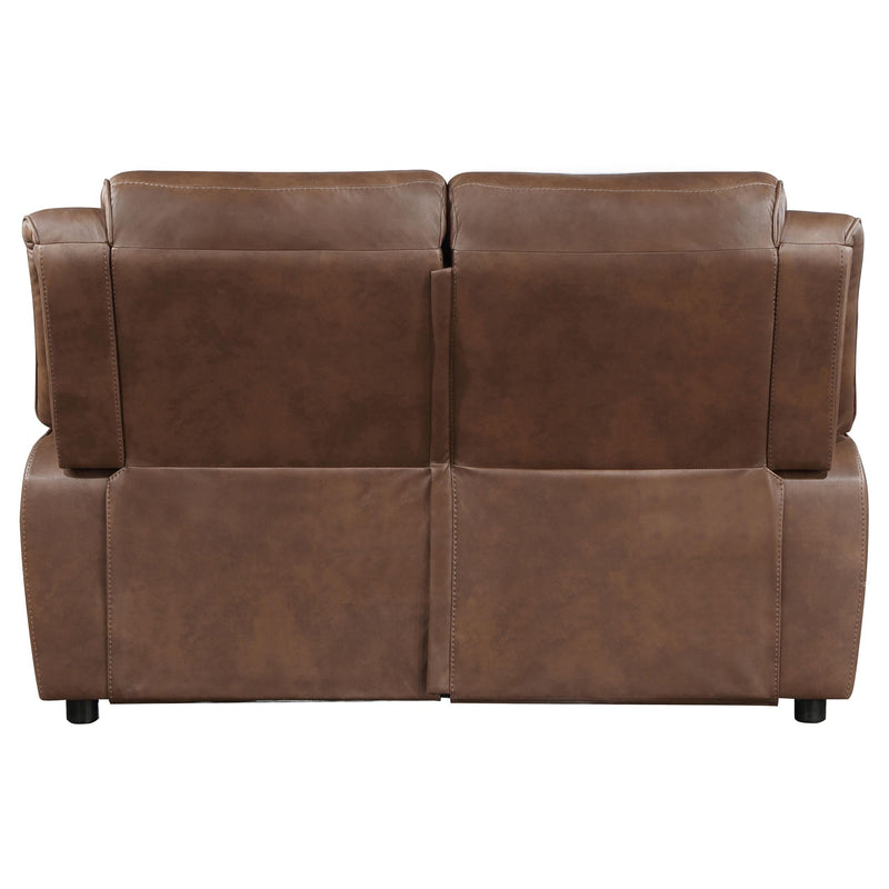 Ellington Upholstered Padded Arm Loveseat Dark Brown - 508282