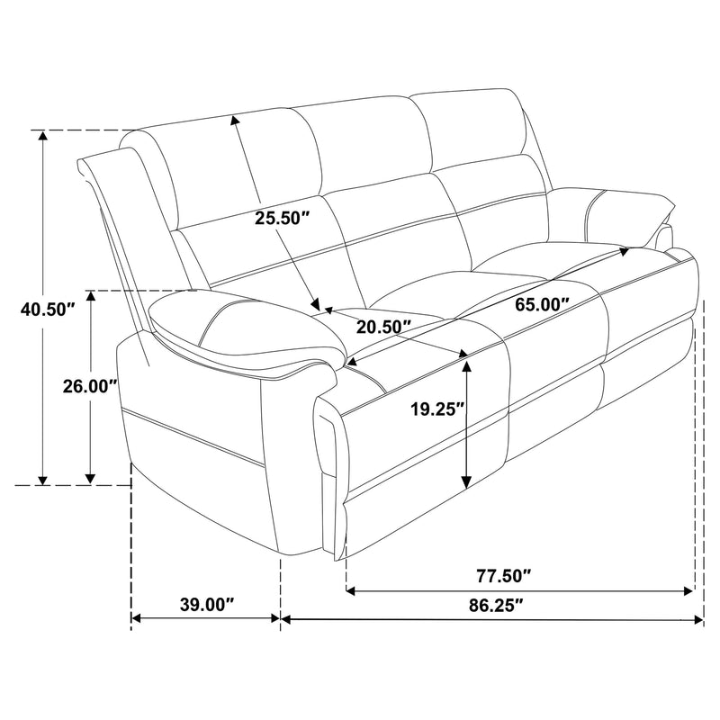 Ellington Upholstered Padded Arm Sofa Dark Brown - 508281