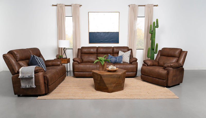 Ellington Upholstered Padded Arm Sofa Dark Brown - 508281