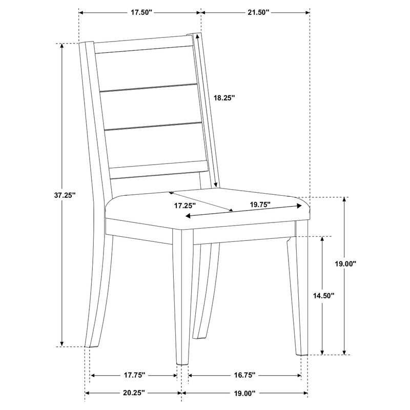 Elodie Wood Dining Side Chair Grey and Black (Set of 2) - 121222