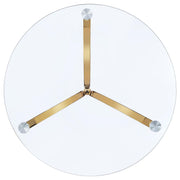 Eloise Round Glass Top Curved Metal Side Table Gold - 902869GLD