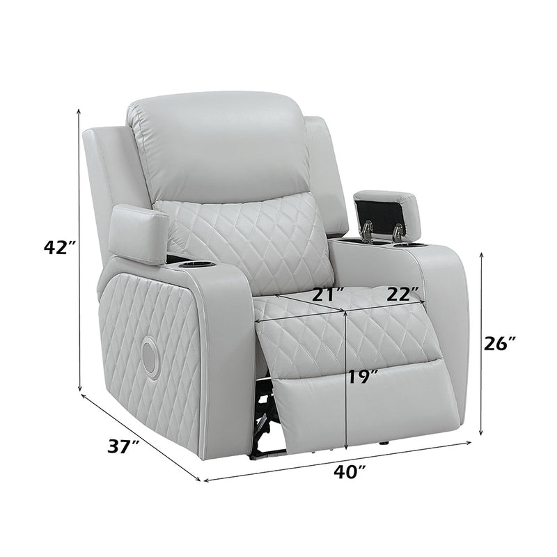 Elonzo Power Motion Recliner w w/LED, Power Headrest & Speaker - LV05902
