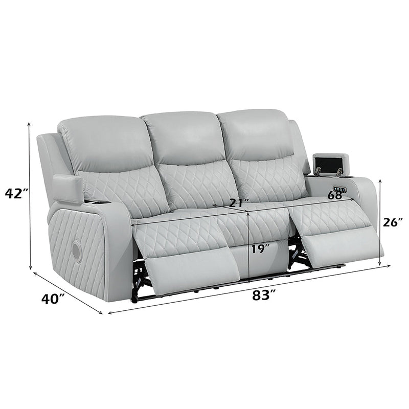 Elonzo Power Motion Sofa w/LED, Power Headrest & Speaker - LV05900