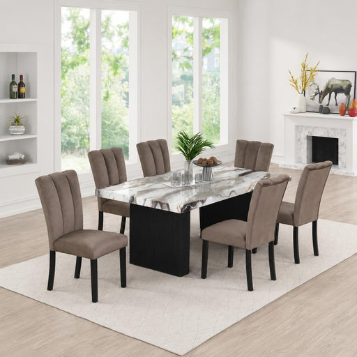 Elsa - 7PC Set, Dining Table and 6 Chairs - D220-7PC-Set