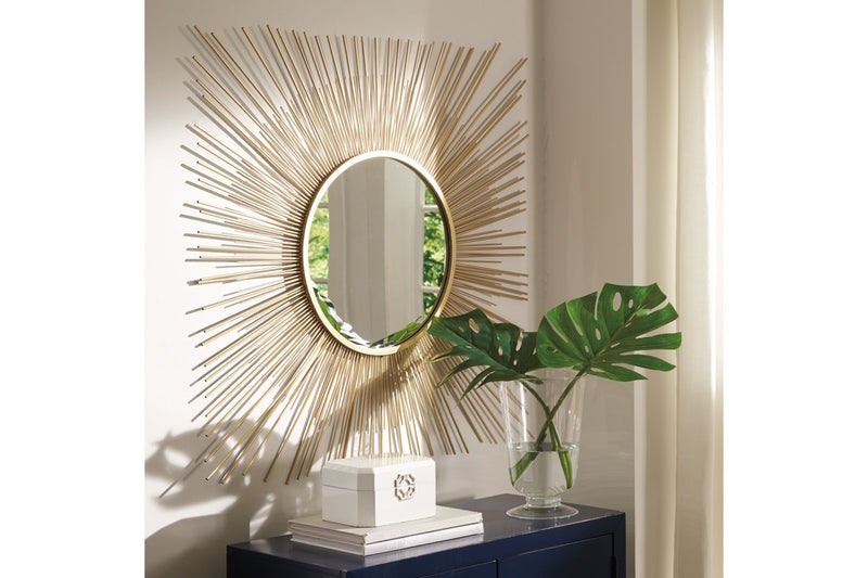 Elspeth Gold Finish Accent Mirror - Lara FurnitureOther Products