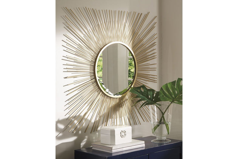Elspeth Gold Finish Accent Mirror - Lara FurnitureOther Products