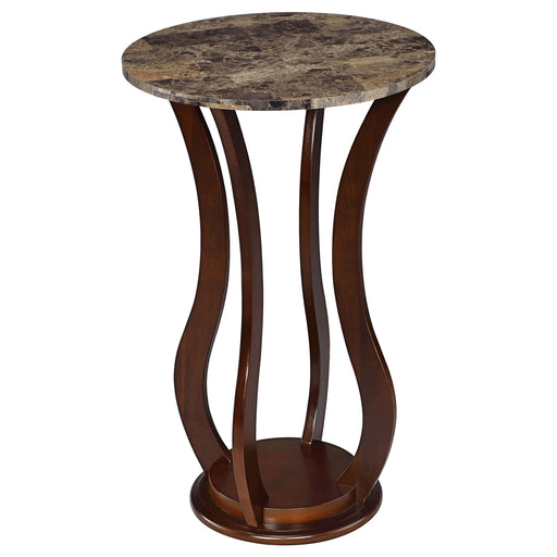 Elton Round Faux Marble Top Plant Stand Brown - 900926