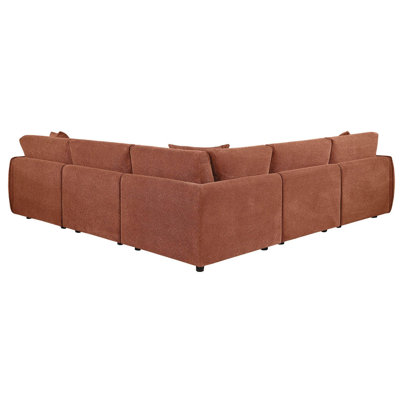 Elysia 5-piece Fabric Upholstered Modular Sectional Sofa Coral - 551891-SETA