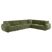 Elysia 6-piece Fabric Upholstered Modular Sectional Sofa Green - 551895-SET