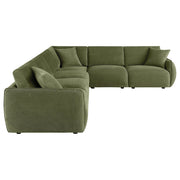 Elysia 6-piece Fabric Upholstered Modular Sectional Sofa Green - 551895-SET