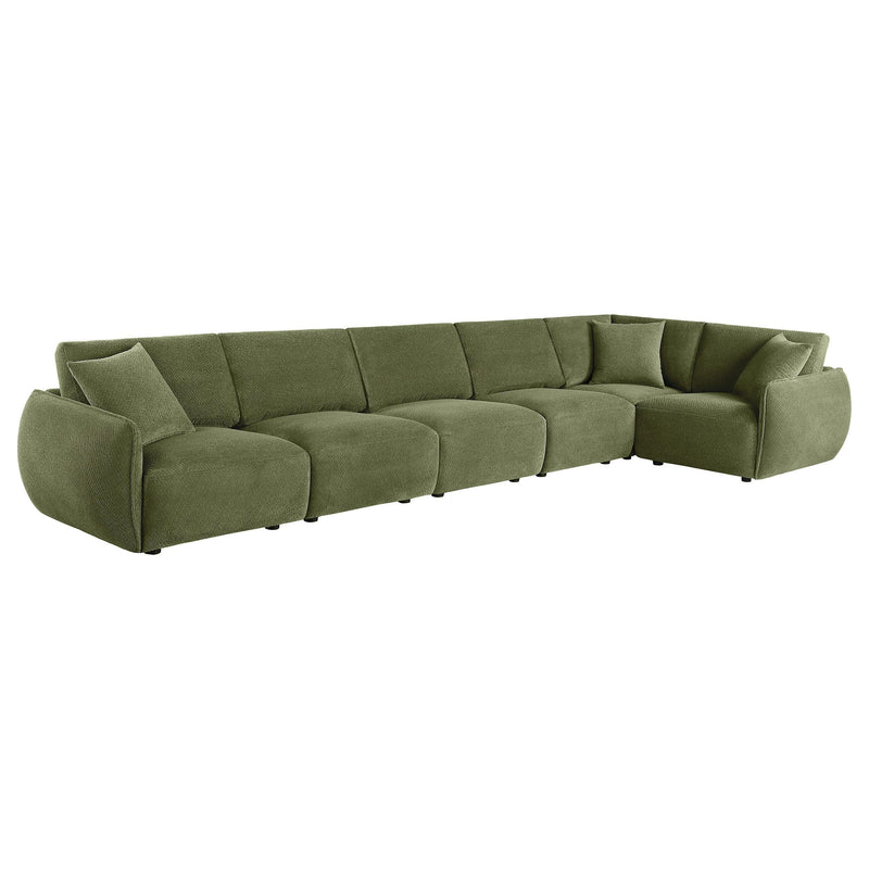 Elysia 6-piece Fabric Upholstered Modular Sectional Sofa Green - 551895-SET