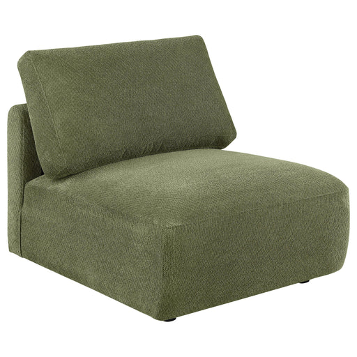 Elysia Fabric Upholstered Modular Armless Chair Green - 551895