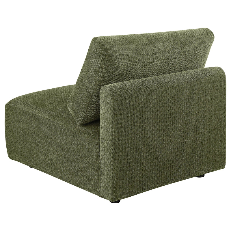 Elysia Fabric Upholstered Modular Armless Chair Green - 551895