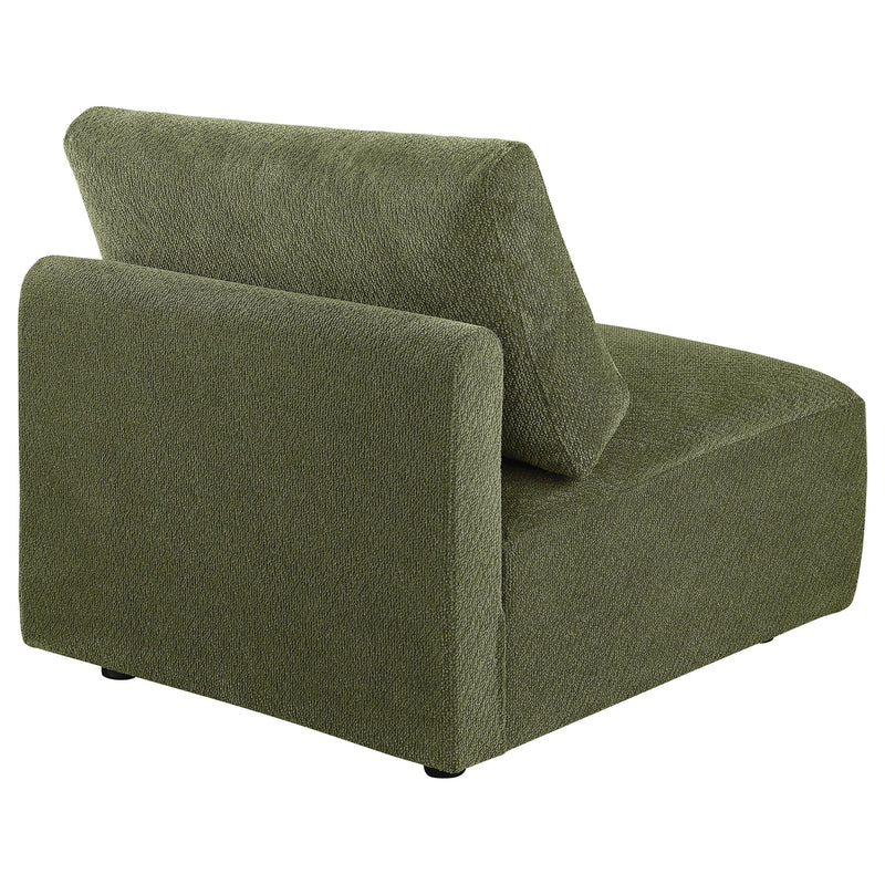 Elysia Fabric Upholstered Modular Armless Chair Green - 551895