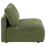 Elysia Fabric Upholstered Modular Armless Chair Green - 551895