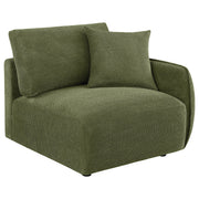 Elysia Fabric Upholstered Modular RAF Chair Green - 551898RAF