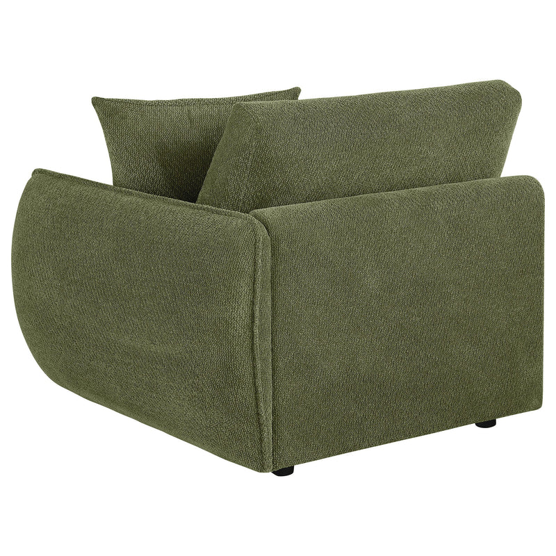 Elysia Fabric Upholstered Modular RAF Chair Green - 551898RAF