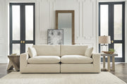Elyza Linen 2-Piece Sectional with Ottoman from Ashley - Lara Furniture
