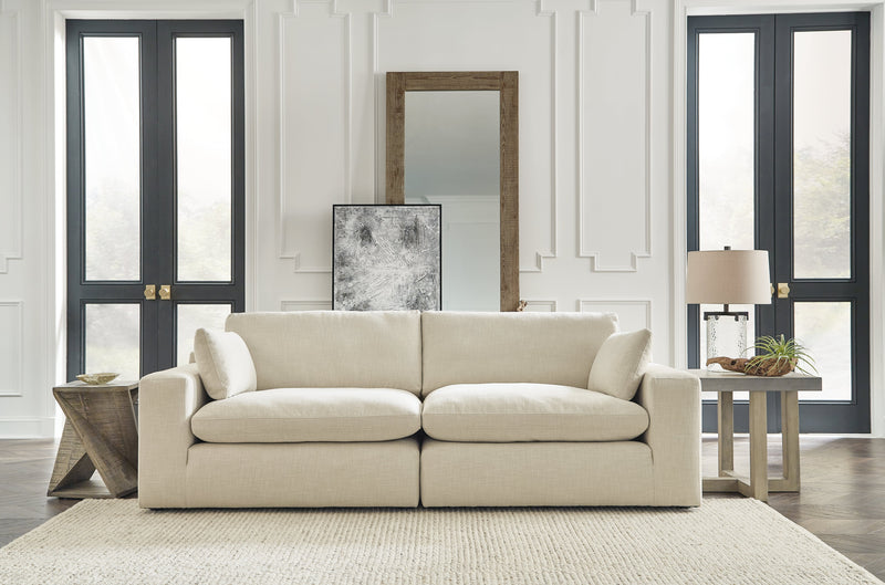 Elyza Linen 2-Piece Sectional with Ottoman from Ashley - Lara Furniture