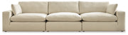 Elyza Linen 3-Piece Sectional with Ottoman from Ashley - Lara Furniture