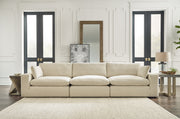 Elyza Linen 3-Piece Sectional with Ottoman from Ashley - Lara Furniture