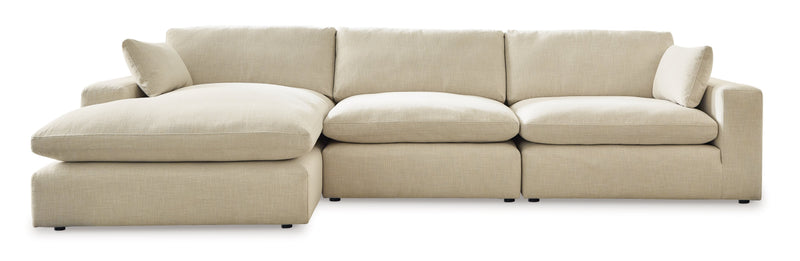 Elyza Linen 3-Piece Sectional with Ottoman from Ashley - Lara Furniture