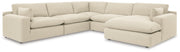 Elyza Linen 5-Piece Sectional with Ottoman from Ashley - Lara Furniture