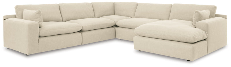 Elyza Linen 5-Piece Sectional with Ottoman from Ashley - Lara Furniture